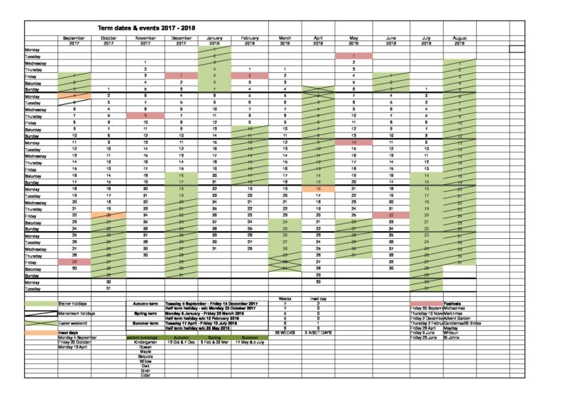 2017-18 dates spreadsheet 2017-18 - Norwich Steiner School